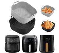 2 Teglie per Friggitrice ad Aria, Stampi per Friggitrice ad Aria Compatibili con Moulinex EZ5068 4,2L/EZ2458 5L, Melchioni 5L, Philips NA320/00 4,2L, Accessori per Friggitrice ad Aria Lavabili