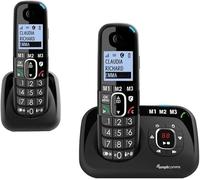 2 Telefoni Cordless Amplificato per Anziani Suoneria Alta 90dB Volume Forte 35dB Segreteria Telefonica Call Blocker + Tasto Blocco chiamate indesiderate Tasto Black List Vivavoce Tasti Grandi