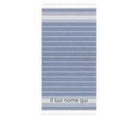 2 Telo Mare Personalizzato con Logo, Nome o Testo - Pareo Morbido in 100% Cotone - Asciugatura Rapida - Personalizzazione Stampata - Asciugamano Personalizzabile da Spiaggia, Piscina, Sauna (Blu)