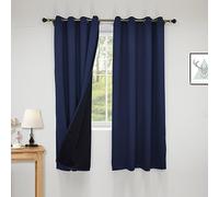 2 tende oscuranti per camera da letto e soggiorno, isolamento termico, con occhielli, blocco della luce, 337,8 cm di larghezza x 139,7 cm, ad alta efficienza energetica e riduzione del rumore