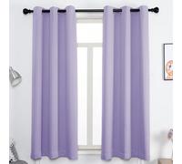2 tende oscuranti termiche spesse resistenti al freddo, con occhielli nella parte superiore, 228,6 x 116,8 cm, per camera da letto e soggiorno, colore viola chiaro, ad alta efficienza energetica