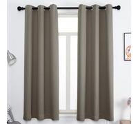 2 tende oscuranti termiche spesse resistenti al freddo, con occhielli nella parte superiore, per camera da letto e soggiorno, lunghezza 137,2 cm, marrone chiaro, tende per finestre ad alta efficienza