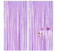 2 tende viola orpelli, 1 x 2 m, tende per porte in lamina con frange pastello e nappe, sfondo per ragazze, unicorno, sirena, fata, principessa, decorazione per feste