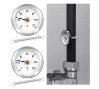 2 termometri a clip per tubi dell'acqua calda 0-120 C, bimetallo, 63 mm, contatto superficiale in acciaio inox, bilanciamento della temperatura per un accurato monitoraggio della temperatura delle