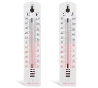 2 termometri da parete, termometro da esterno, lettura accurata in gradi Celsius e Fahrenheit, grande monitor della temperatura ambiente montato a parete, design facile da montare, per casa, giardino