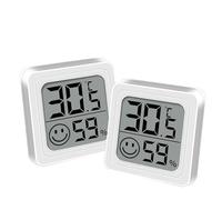 2 termometri misuratori di umidità nell'interno mini igrometro monitor, interruttore ℃/℉ e sensore di temperatura e umidità per camera dei bambini, serra, ufficio