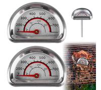 2 termometri per forno Omnia da 0 a 350 °C in acciaio inox, termometro per barbecue, termometro per forno, barbecue, barbecue, forno a legna