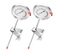 2 termometri per friggere in acciaio inox 304, clip per pentola, scala 0-280 °C, termometro da cucina multifunzione per la produzione di dolciumi, cioccolato, marmellata, yogurt
