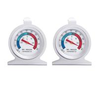 2 termometri per frigorifero, in acciaio inox, doppia scala da posizionare e appendere, alta precisione, lettura rapida, adatti per congelatori, frigoriferi e frigoriferi