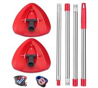 2 teste di ricambio per mocio rotante con 1 manico per mocio Vileda Turbo Spin 2 in 1, 3 in 1, base triangolare per mocio Turbo Smart/EasyWring&accessorio per la pulizia - Panno per mocio non incluso