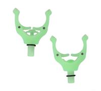 2 teste di supporto per canna da pesca, supporto antiscivolo per una presa sicura della canna, staffa compatta e leggera con struttura in ABS, compatibile con la maggior parte delle canne da pesca