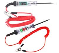 2 tester di tensione per auto, 3 V-120 V, tester di corrente per auto, tester di corrente con lampada di prova e LCD digitale, tester di circuito con morsetto di coccodrillo