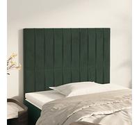 2 testiere in velluto verde scuro, 80 x 5 x 78/88 cm, regolabile in altezza, morbido schienale imbottito per telaio del letto, elegante protezione da parete, facile da montare