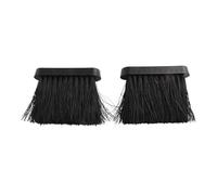 2 testine di ricambio oblunghe per focolare con setole di palma da cocco, per set di accessori da camino, nero, piccole e grandi dimensioni