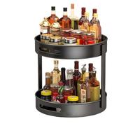 2 Tier Lazy Susan Turntable Organizer,12'' Rotating Spice Rack ,Countertop Organizer for Cabinet, Kitchen, Bathroom, White,Black, Green(Zwart)