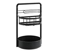 2-Tier Rotating Rack - 360-Degree Seasoning Organizer with Tissue Holder Shelf, Space-Saving Turntable Storage Shelf for Cabinet Pantry Countertop Apartment Kitchen Essentials Easy Access and Qu