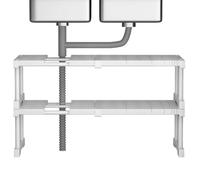2 Tier Under Sink Organizers and Storage，Expandable Metal Cabinet Shelf Rack with Removable Boards，Under Counter Storage Organizer for Kitchen, Bathroom, Shoe Storage Rack
