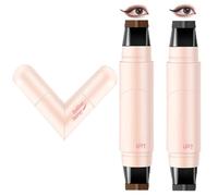 2 timbri per eyeliner (nero e marrone), impermeabili, con forma ad ala, pieghevole, per trucco, facile da usare