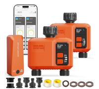 2 Timer Irrigazione WiFi con Gateway per Tubo Giardino (300m Portata) - Controllo App/Voce, 2 Zone, Ritardo Pioggia, Modalità Manuale per Aree Grandi