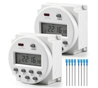 2 timer LCD digitale programmabile, relè temporale programmabile DC 12 V con 4 morsetti, alloggiamento impermeabile per attività di controllo del tempo