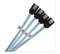 2 tipi SATA III. Cable 12Gbps 7pin femmina dritto al cavo dati femminile ad angolo retto con fermo di bloccaggio 0,5 m 1m blu (Color : 4sata-1M)