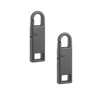 2 tiranti per cerniera - Estrattori universali per cerniera e kit di riparazione per bagagli, borse, giacche e artigianato fai da te (nero, 37 x 10 x 4 mm)