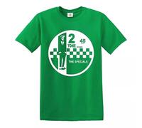 2 Tone Records The Specials Retro Music - Maglietta da uomo Northern Soul Reggaes Top, T-shirt Verde Irlandese Stampa Bianca, L
