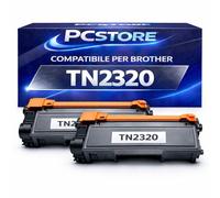 2 Toner Compatibile TN2320 per Brother HL-L2300D L2340DW L2360DN DCP-L2500D L2520DW L2540DN MFC-L2700DW L2720DW L2740DW - Alternativo TN2310 - Nero Alta Capacità