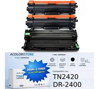 2 Toner TN2420 + Drum DR2400 per Brother-MFC-L2710DN DCP-L2510D HL-L2310D