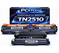 2 Toner TN2510XL + 1 Drum DR2510 per Brother DCP-L2660DW MFC-L2835D MFC-L2800DW