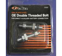 2 Top Post Batteria Doppio Filettato Terminal Bulloni 1/4-20 " Per Aggiungere Su