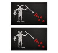 2 toppe AliPlus con bandiera Barbanera Edward Teach Patch con bandiera dei pirati, toppa ricamata tattica Morale Patch Applique Fastener Hook and Loop (AK47 01)
