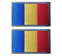 2 toppe con bandiera aliplus Romania, ricamate tattiche militari Morale Patch Hook e Loop