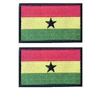 2 toppe con bandiera del Ghana AliPlus ricamato tattico militare Morale Patch Hook and Loop