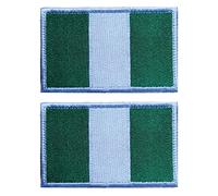 2 toppe con bandiera della Nigeria AliPlus ricamato tattico militare morale patch gancio e anello