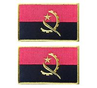2 toppe con bandiera dell'Angola AliPlus ricamato tattico militare Morale Patch Hook and Loop