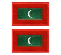 2 toppe con bandiera delle Maldive AliPlus ricamato tattico militare Morale Patch Hook and Loop