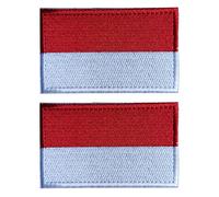 2 toppe con bandiera dell'Indonesia AliPlus ricamato tattico militare Morale Patch Hook and Loop
