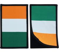 2 toppe con bandiera dell'Irlanda ricamate, gancio e fiocco ricamati, per zaini, vestiti, borse