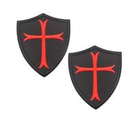 2 toppe con croce cavalieri templari, toppe della squadra dei cavalieri, toppe cristiane, divertenti meme morale, gancio e anello, toppe militari per zaini tattici, abbigliamento, jeans, cappelli