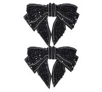 2 toppe decorative a forma di fiore per scarpe, con strass e fiocco di cristallo, da cucire su perline, da cucire, con nodo, decorazione per borse, borse, borse (n. 4)