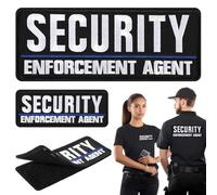 2 toppe di sicurezza per uniformi, toppe ricamate con elementi di fissaggio, una piccola (5 x 2) e una grande (10 x 4)