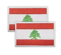 2 toppe libanesi da 5 × 8 cm ricamate applique libanese con gancio posteriore per panno borsa pantaloni zaino cappellino baseball patch lebanon