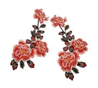 2 toppe ricamate a forma di fiore, da applicare con ferro da stiro, da cucire, decorative, per vestiti, cappelli, giacche, ricamate con ferro da stiro/cucito