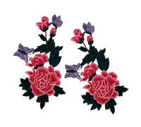 2 toppe ricamate a forma di fiore, termoadesive e decorative, per vestiti, cappelli, giacche, ricami con ferro da stiro, per vestiti, jeans