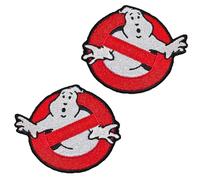 2 toppe ricamate compatibili con Ghostbusters Halloween, termoadesive o da cucire, divertenti, senza fantasma, uccidere il fantasma, per costumi, cosplay, uniformi, bambini, uomini, decorazioni per le