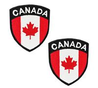 2 toppe ricamate con bandiera canadese, da cucire con ferro da stiro, da cucire su canadien, con scudo a foglia d'acero, per giacche, jeans, jeans, biker, vestiti da calcio, uniformi, stiratura, cucito, arte