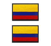 2 toppe ricamate con bandiera colombiana della Colombia, con gancio e anello, per abbigliamento da lavoro di squadra, maglia da calcio, zaini, cappelli, viaggi, motociclisti, tattici, militari