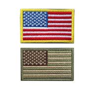 2 Toppe Ricamate Con Bandiera USA, Toppa Militare Morale Tattica - Toppe Con Gancio e Anello di Fissaggio