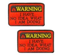 2 toppe ricamate con scritta in lingua inglese "I Have No idea what doing", per vestiti, bracciali, zaini, jeans, sacchetti, gilet, giacche, cappelli, motociclisti, borse, colore: rosso